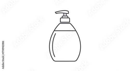 Line art illustration of a pump bottle dispenser.