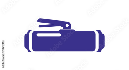 Stylized Blue Air Compressor with Lever Handle.