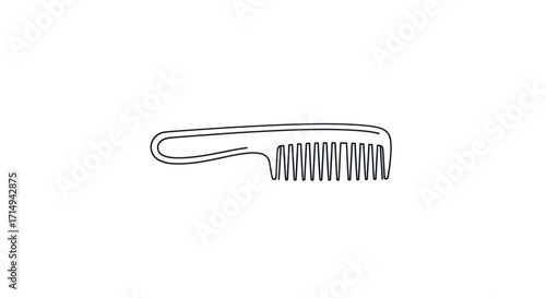 Minimalist continuous line drawing of a hair comb.