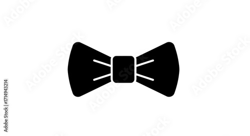 Classic Black Bow Tie Icon Simple Elegant Design.