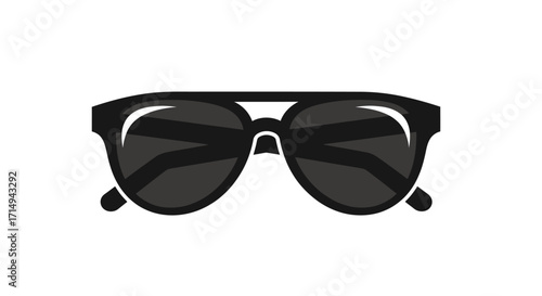 Stylish Black Aviator Sunglasses with Dark Lenses.