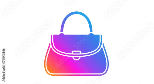 Stylish Gradient Handbag with Curved Handle and Clasp.