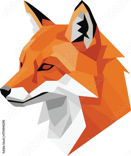 Abstract Geometric Fox Head Vector Illustration - A Fusion of Nature, Technology, and Business Insights for Lifestyle and Travel Backgrounds