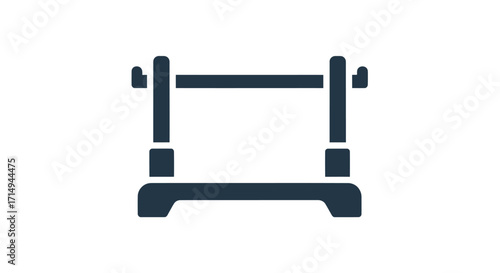 Dark Blue Icon of a Horizontal Display Stand.