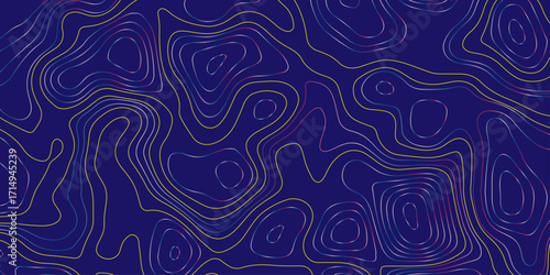 Contour Line Patterns Showing the Complexity of Topographic Landscapes . Design illustration for wall art, fabric, packaging, web, banner, app.