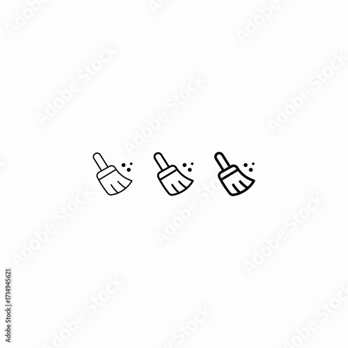 cleaning broom brush icon sign vector