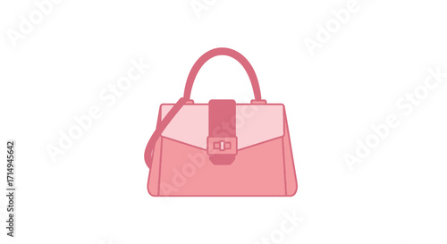 Elegant Pink Handbag with Buckle Closure and Shoulder Strap.