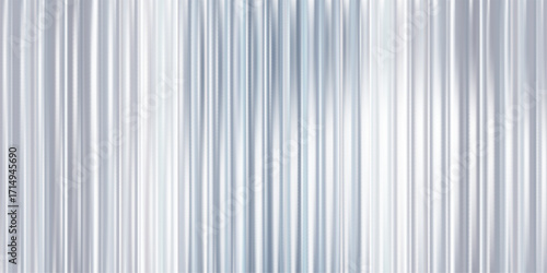 Glass pattern with 3D background effect and abstract gradient blur for a ribbed silver design. Seamless plastic texture with transparent light overlay and corrugated lines.