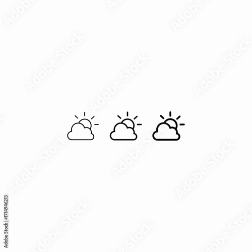 partly cloudy weather icon sign vector
