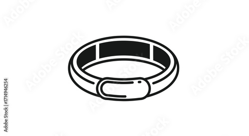 Simple Black and White Pet Collar with Buckle.
