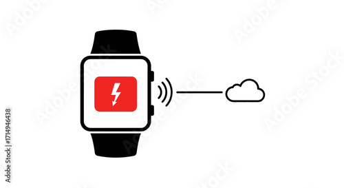 Smartwatch charging via wireless cloud technology in minimalist style