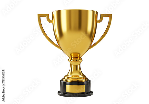 Brilliant golden trophy shining brightly, symbolizing ultimate victory, outstanding achievement, and top-tier success in any competition or celebratory recognition event