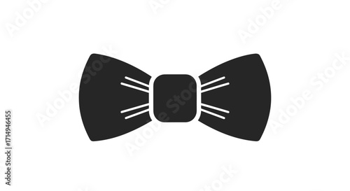 Simple Black Bow Tie Icon Design.