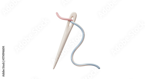 Needle with Thread: Sewing and Crafting Tool.