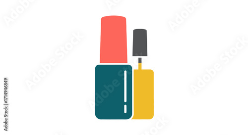 Colorful Nail Polish and Lipstick Containers.