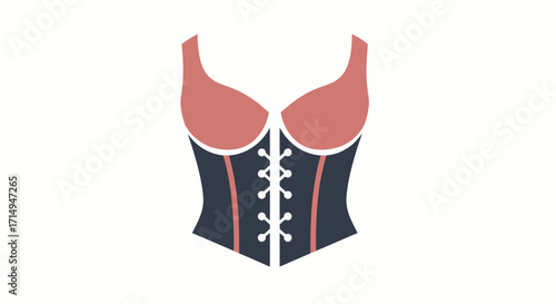 Stylish Two-Tone Corset with Lace-Up Front Design.