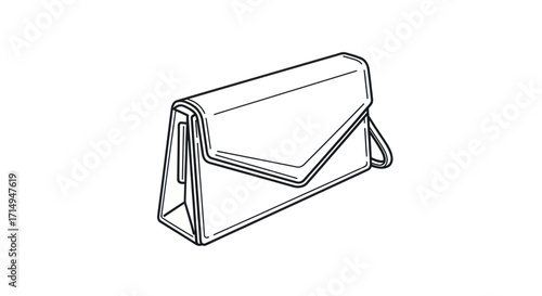 Elegant Black and White Clutch Handbag Illustration.