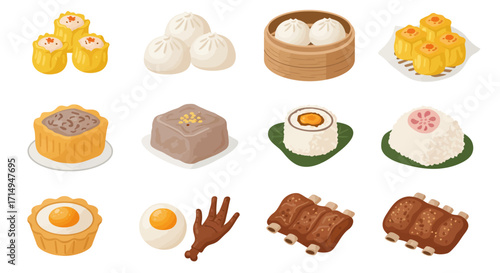 Dim sum dumplings buns tarts ribs and desserts