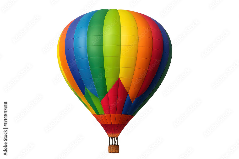 Fototapeta premium Colorful hot air balloon flying on transparent background
