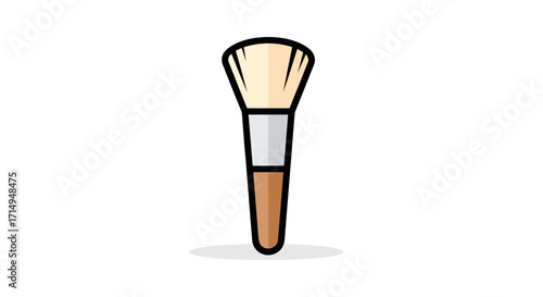 A fluffy makeup brush with a wooden handle and silver ferrule.