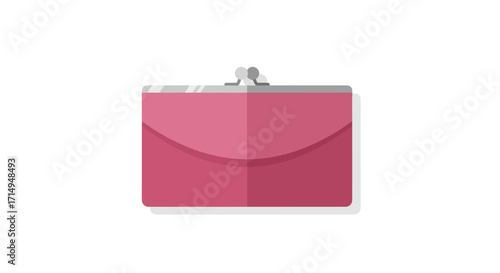 Stylish Pink Clutch Purse with Metal Clasp Closure.