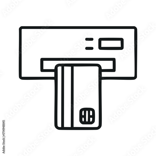 Credit Card Swiping Through Terminal Icon card terminal
