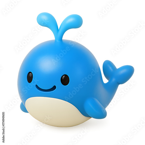 Cute blue whale toy for kids.