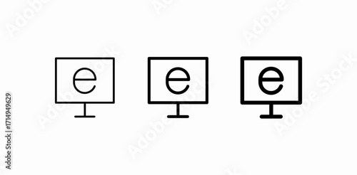 desktop e passive hover click icon sign vector