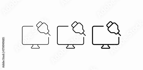 disconnect computer cord icon sign vector