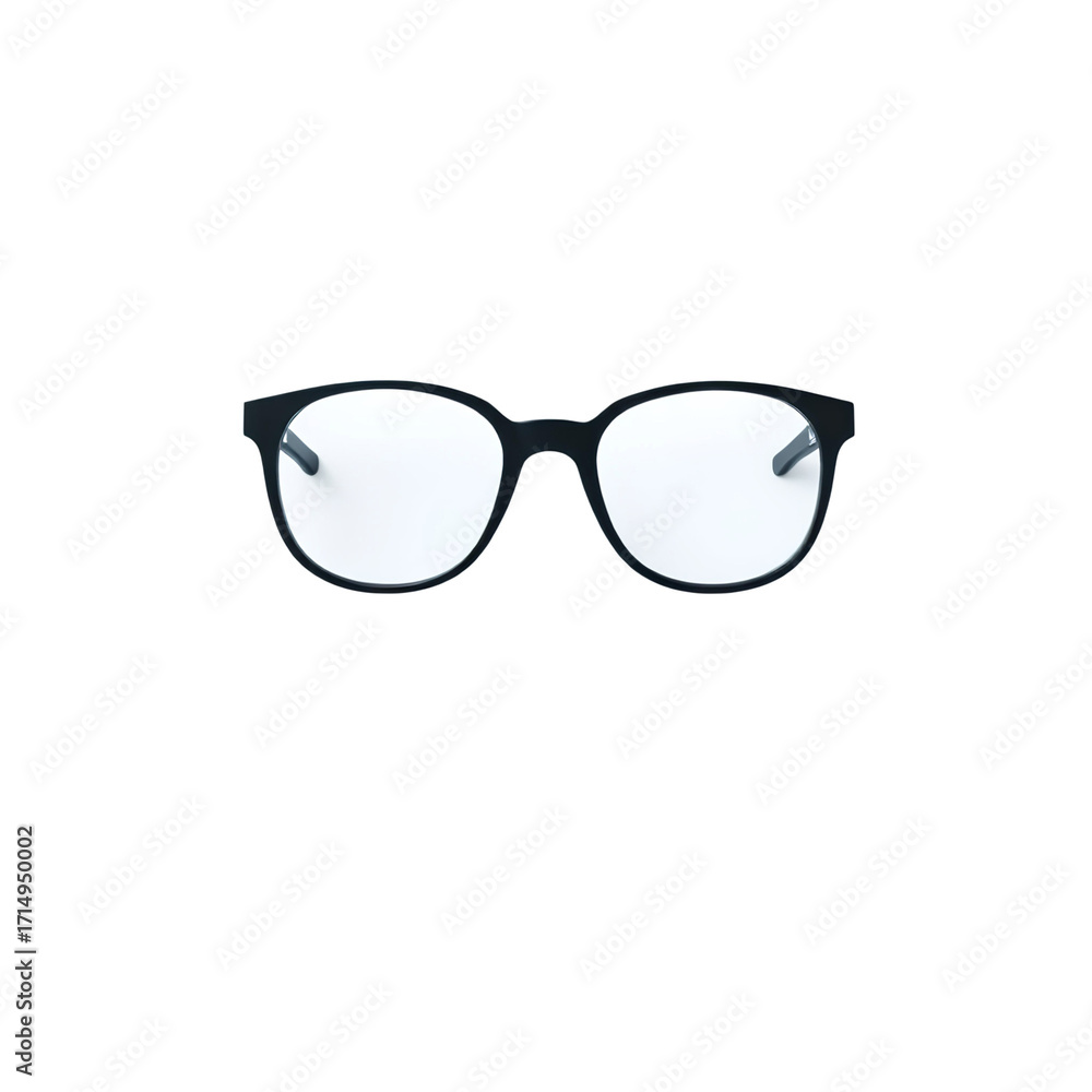 Fototapeta premium Photo of pair of black eyeglasses isolated on transparent background