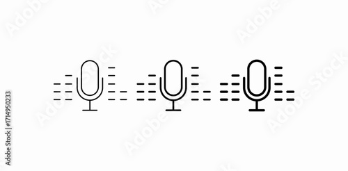 microphone with sound icon sign vector