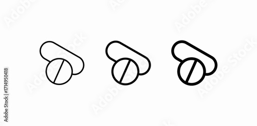 no pills passive hover click icon sign vector
