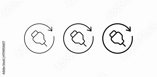 reconnect power cord icon sign vector
