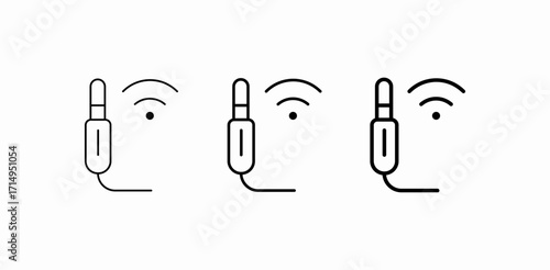 wireless audio jack icon sign vector