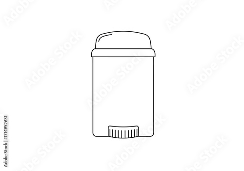 A simplistic black outline of deodorant stick on white