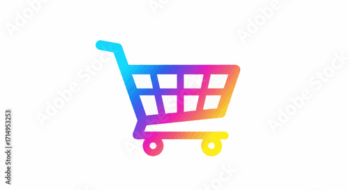 Colorful Gradient Shopping Cart Icon for Online Retail.