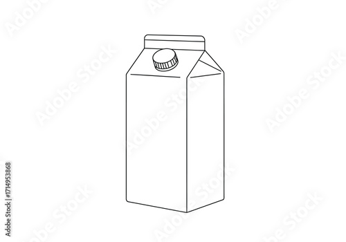 Outline of a gabletop carton with a circular cap on a plain background