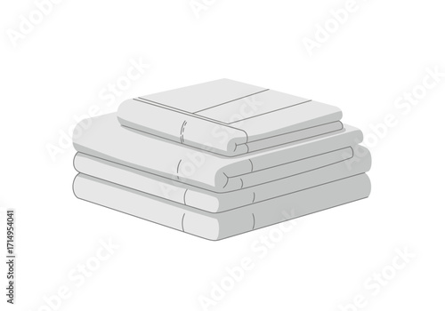 Stack of four folded sheets neatly arranged on a flat surface