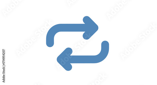 Blue Circular Arrows Symbol Representing Exchange or Refresh.