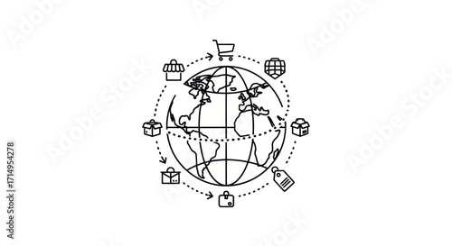 Global E-commerce Network Diagram.