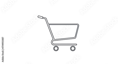 Simple Outline Shopping Cart Icon.