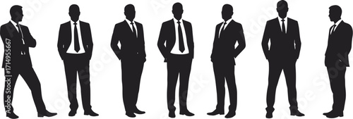 Silhouetted Business People Lineup