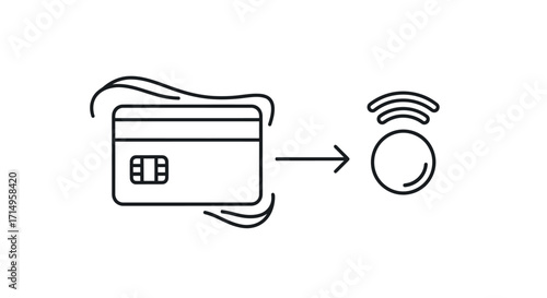 Contactless Credit Card Payment Illustration.
