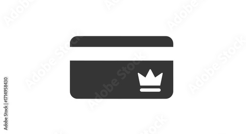 Premium Credit Card Icon with Crown Symbol.