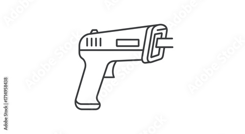 Simple Line Art Illustration of a Digital Thermometer Gun.