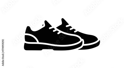 Pair of Black Athletic Shoes Icon.