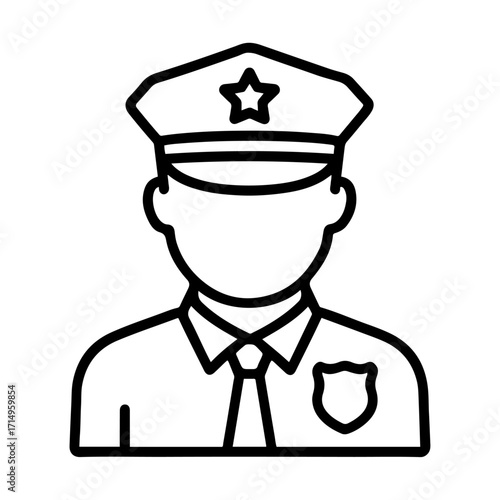 Police officer icon in line style