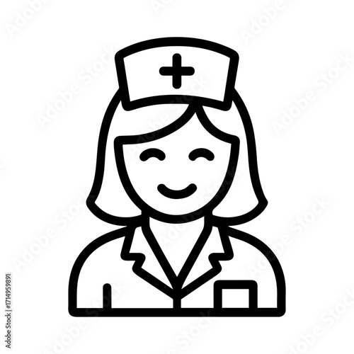Nurse line art icon