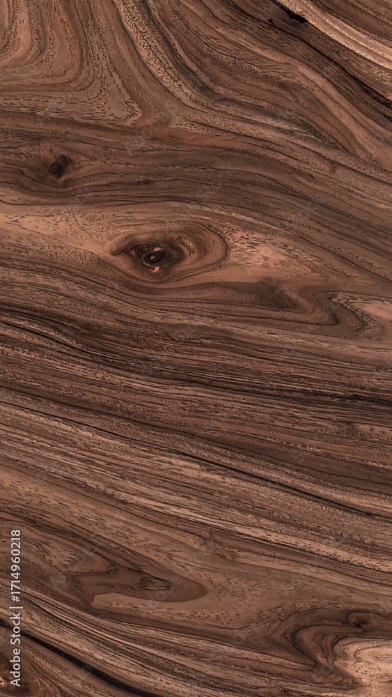 Obraz premium Close-up wood grain texture, dark brown tones, flowing patterns
