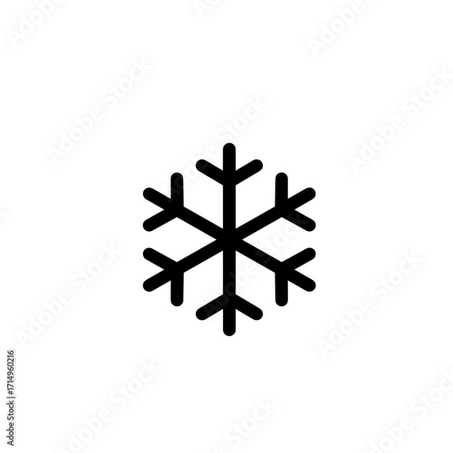 Snowflake icon in minimalist black design  